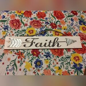 Hobby Lobby Faith Wall Decor with Silver and Black Accents